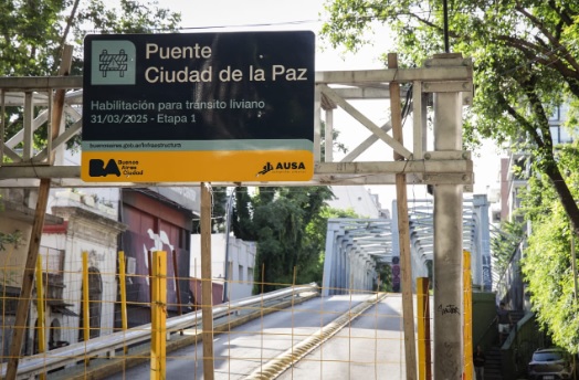  El Gobierno porteño confirmó la reapertura del puente de Ciudad de la Paz, en Palermo